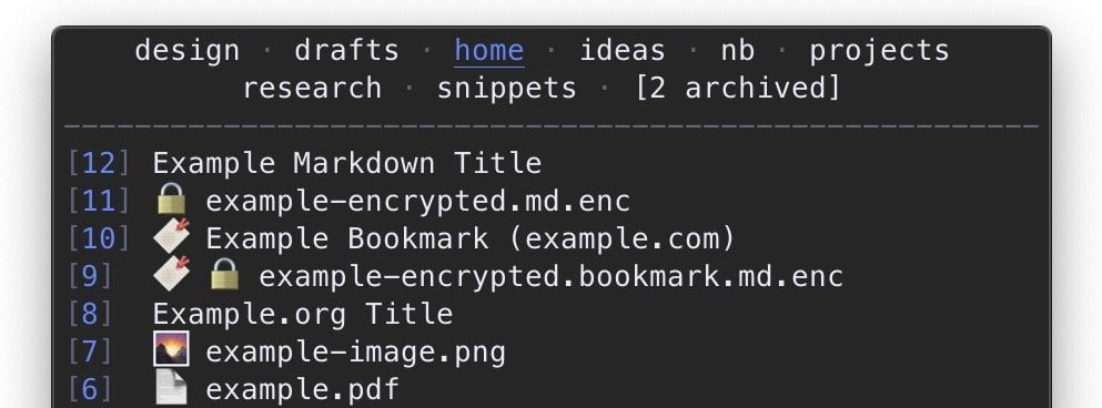 nb – Prise de notes et bookmarks dans un terminal